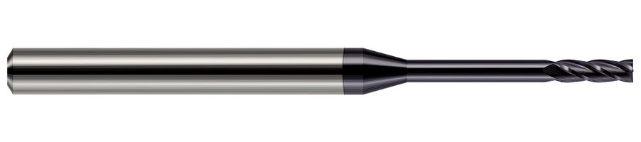 Picture of Harvey Tool 76250-C3 .050 Dia CarbideLNG RCH EM-2 FL, AlTiN End Mill Standard Flute Standard Helix Carbide AlTiN Single End Square Sharp